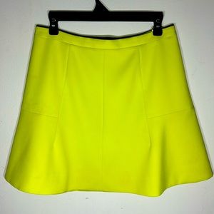 J Crew Neon Yellow Green A Line Skirt Size 6